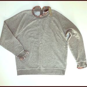 NWT J. Crew Sweater with Metallic Ruffle Collar